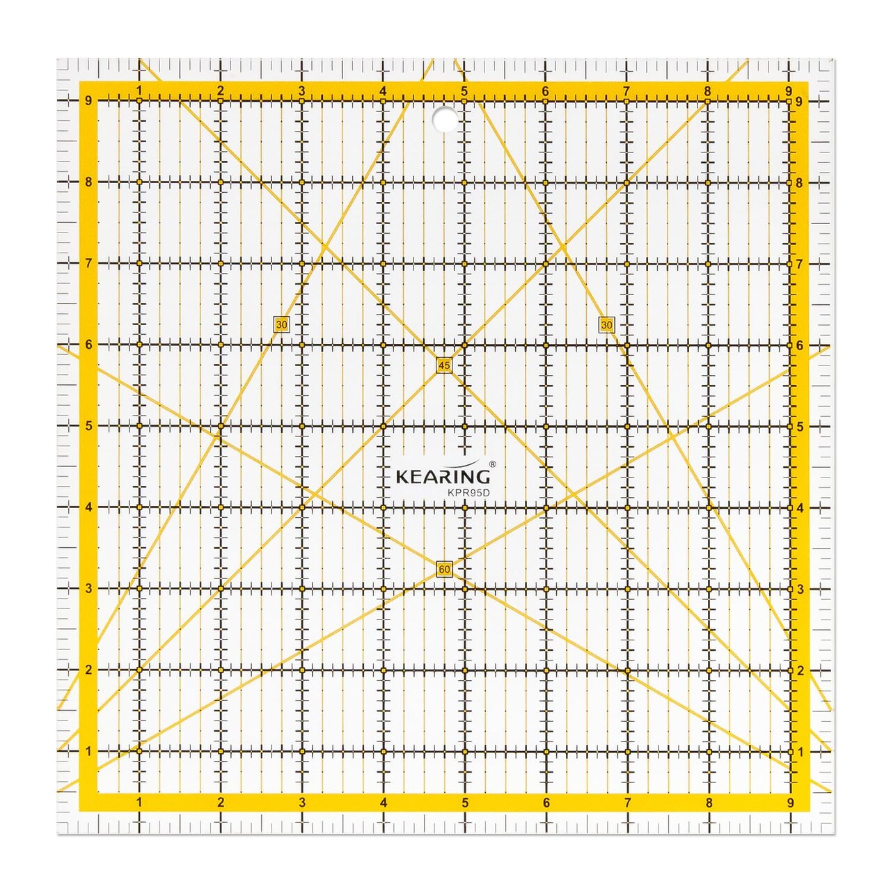 Kearing® Patchwork Quilting Ruler, Non-Slip Acrylic Sewing Ruler for Cutting Fabric, Quilting Square Ruler, Assorted Sizes